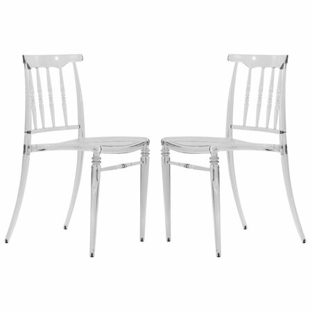KD AMERICANA Spindle Transparent Modern Lucite Dining Chair in Clear, 2PK KD3034462